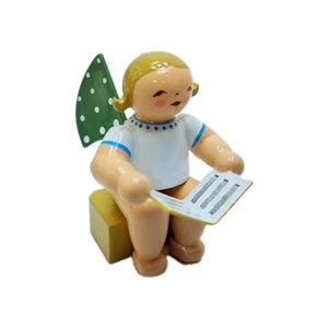 Christbaumengel Engel mit Buch klein blond 650/k/12a - Wendt & Kühn Rarität NEU - Picture 1 of 2