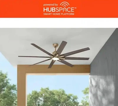 Home Decorators Kensgrove Il 72” Smart In/Outdoor Gold Ceiling Fan N608-CB - Image 1 of 4