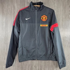 Chaqueta de fútbol Manchester United Nike negra DHL cremallera completa para hombre pequeña S 2014-15 - Imagen 1 de 20