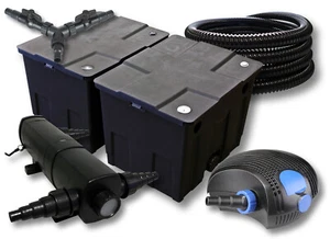 SunSun Set Filtri 60000l Stagno con Pulitore Stagno 36W, Pompa ECO 100W 25m Tubo