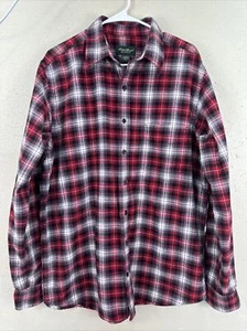 EDDIE BAUER FLANELLHEMD HERREN BUTTON DOWN RELAXED FIT KARIERT ROT SCHWARZ Gr. L T - Bild 1 von 6