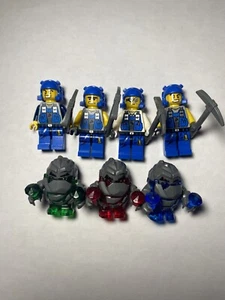 Lego Power Miners Minifigures & Rock Monsters (Lot of 7, With Accessories) - Picture 1 of 2