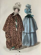 Selten Frühe Französisch Antik Hand Farbig Platte La Mode 1832 - pl269