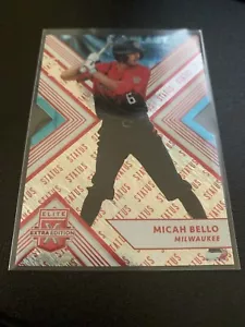 2018 Panini Elite Extra Edition Status Red Die-Cut /99 Micah Bello #72 BREWERS - Picture 1 of 2