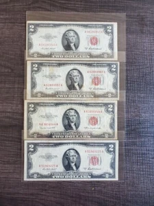 ✯1928-1963 Two Dollar Note Red Seals✯$2 Bill G-AU✯Old Paper Estate Lot Currency✯ - Picture 1 of 5