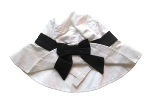 Janie and Jack Spring Green 0 3 6 M Blanco con Lazo Negro Sombrero para el Sol - Imagen 1 de 2