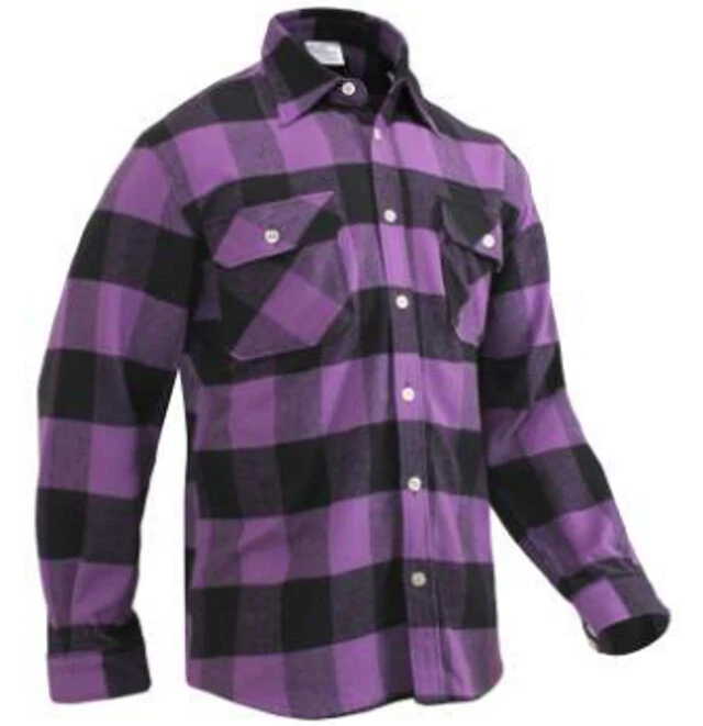 Camisa de franela a cuadros Rothco extra pesada Buffalo - púrpura Foto 1 de 1