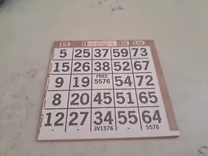 1 Auf einseitiges Papier Bingo Karten 25 Blatt braun gekrempelt (Heimgebrauch) - Bild 1 von 1