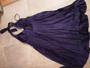 Betsy & Adam Petite Purple Halter/pleated Dress Size: 10P - Picture 1 of 3