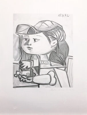 Pablo Picasso "Buste de petite fille" 1982 | Litografía firmada por Marina Picasso Foto 1 de 4