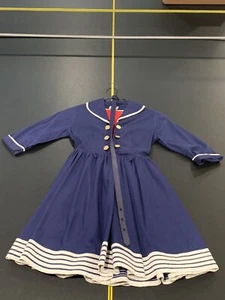 Vintage C. 1960 Shirley Temple Aschenputtelblau Seemann Kleid Gürtel Outfit volle Größe - Bild 1 von 20