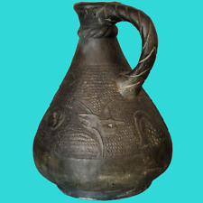 Antique vintage grosse cruche jarre céramique "Céramica partenon" animaux marins