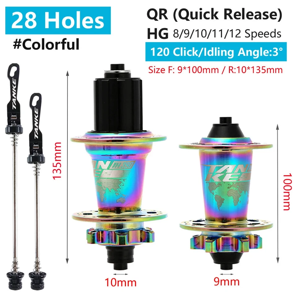 MTB Bicycle Hubs 6 Bearing 120 Clicks Front Rear HG 28/32/36 Holes 8/9/10/11/12S - Image 1 of 4