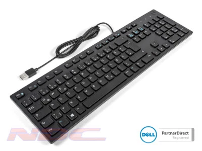 NEW Dell KB216 GERMAN Slim Office Multimedia Desktop Keyboard (BLACK) - Image 1 of 2