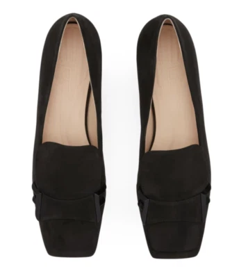 NUEVOS MOCASINES PLANOS FENDI FREEDOM CUERO GAMUZA NEGRO UK5.5 38.5 38 RRP£650 Foto 1 de 4