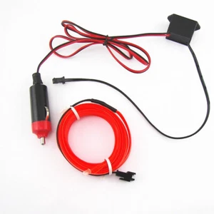 Red 2M LED Car Interior Decor Atmosphere Wire Strip Light Lamp Car Accessories - Bild 1 von 12