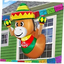  4 Ft Cinco De Mayo Inflatable Decoration Outdoor Blow Up Fiesta Donkey Holds 
