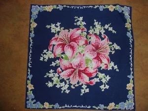 Vintage Handkerchief Floral Design - 13"x 13" (A) - Picture 1 of 2