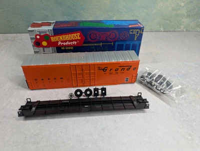 Roundhouse 3227 HO Scale 50' Hi-Cube Box Car Rio Grande D&RGW #61552 KIT READ - Image 1 of 3