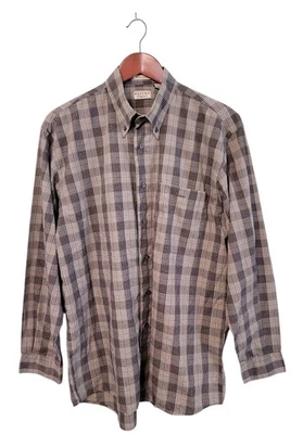 Vintage Bugle Boy Original Men's Plaid Button-Up Shirt Size M Wrinkle Resistant - Image 1 of 4