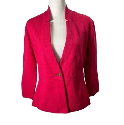Chaqueta Blazer Ann Taylor Factory Mujer Mediana Rosa Muesca Solapa Sencillo Pecho Foto 1 de 4