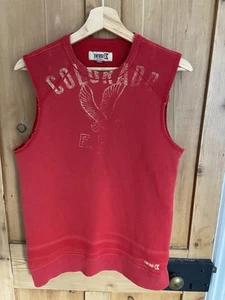 Energie Red Sleeveless T-Shirt w/ Colorado Eagle print - Men's Small - Picture 1 of 3