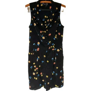 Topshop Womens Black Ditzy Floral Print Romper Sz 6 Sleeveless EUC Beach Vacatio - Picture 1 of 9