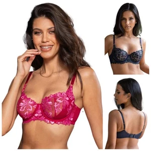 Pour Moi Roxie Underwired Bra Balcony Non Padded Sexy Lingerie 22502 - Picture 1 of 14
