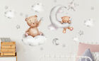 Set Of 2 Bear Moon And Stars Wall Stickers 45x30cm Pvc Cartoon Wall Decals Home✂
