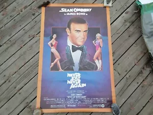 Vintage 1983 ""Never Say Never Again"" Film Poster film James Bond Connery Advert - Foto 1 di 6