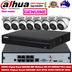 Dahua Original 8CH 8POE CCTV SyStem Kit 8MP WizSense MIC POE IP Camera SMD lot - Picture 1 of 19