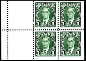 👉 CANADA 1937 KGVI BOOKLET PANE SC#231a MVLH CV$20.00 - Bild 1 von 1