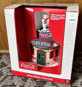 COCA-COLA Town Square POLAR BEAR ICE SKATE Village Building LED Light Motion - Picture 1 of 5