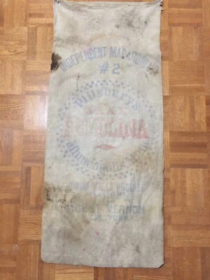 Best Grungy Old Feed Grain Sack Bag Textile Worn Pillsbury Semolina Macaroni - Image 1 of 4