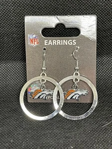 Denver Broncos Hoop Earrings New - Picture 1 of 2