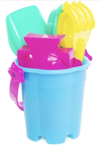 Mini Beach Sand Kit ShovelRakeBucketMoldsGarden Sandpit Kids Pl(Cake Decor)7pcs - Picture 1 of 3