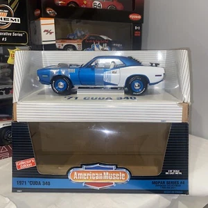 1971 PLYMOUTH CUDA 340- Blue & White Mopar Series-1:18 Scale- New - Picture 1 of 12