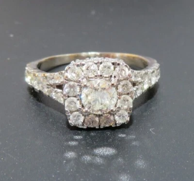 14K WG ROUND DIAMOND CUSTER HALO ENGAGEMENT RING 1.00 tcw SZ 8.25 3.80g(A21126-1 - Image 1 of 4