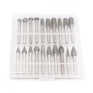 20pc Diamond Grinding Cutting Carving Bit Set Dremel Rotary Tool Stone Tile - Picture 1 of 4