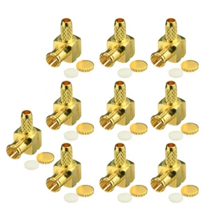 100x 75ohm MCX Plug male Right Angle Connector Crimp for RG179 RG316 RG174 Cable - Zdjęcie 1 z 5