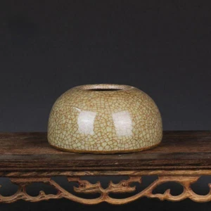 Chinese Antique Ming  Jingdezhen Porcelain Ice Crackle Brush Washers Jar - Picture 1 of 5