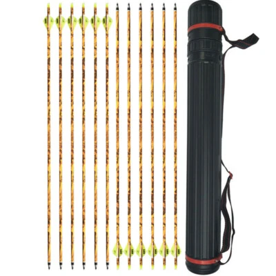 30" Carbon Arrows Camo Screw Broadhead SP600 Archery Bow Shooting Hunting Target - Image 1 of 4