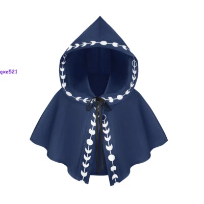 Edad Media Cinco Colores Impresión Capucha Capa Mantón Escenario Cos Disfraz Halloween Foto 1 de 4