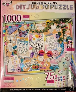 Fashion Angels Color & Bling DIY Jumbo Puzzle Design Kit 1000 Pcs Gems & Markers - Picture 1 of 4