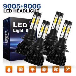 LED Headlight 4-Side Hi-Low Bulbs 6500K For Honda Accord Sedan 4-Door 1997-2012 - Picture 1 of 16