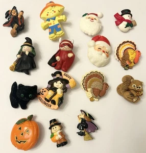Vintage Brooch Lot Hallmark Holiday 80’s Fun World Christmas Halloween - Picture 1 of 2