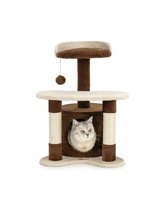 B-Ware: lionto Kratzbaum Kletterbaum Katzenkratzbaum Höhe 65 cm braun/beige - Bild 1 von 4