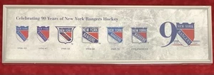 Espejo de hockey con escudos de logotipo 90 aniversario New York Rangers 2016-2017 22x7 1926 - Imagen 1 de 6