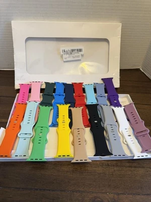 Pack de 18 correas de reloj de silicona impermeables arco iris 44 mm 45 mm 49 mm Foto 1 de 2