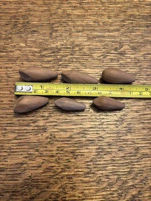 6 espacios en blanco de señuelo de cedro con caña de mosca vintage Foto 1 de 3